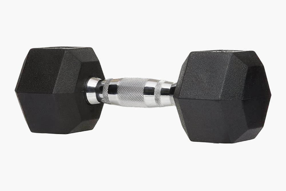 Amazon Basics Rubber Encased Hex Dumbbell Hand Weight image